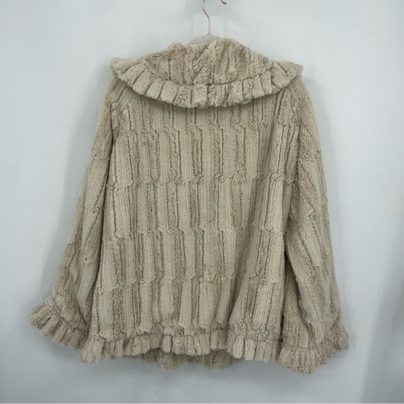 Damselle New York Faux Fur Jacket beige Sz M - Picture 3 of 7